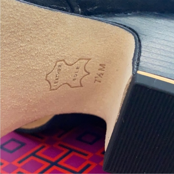 79. NEW (NIB)Tory Burch Selby 75MM Block Heel Sandal Silk/Suede - Picture 9 of 9